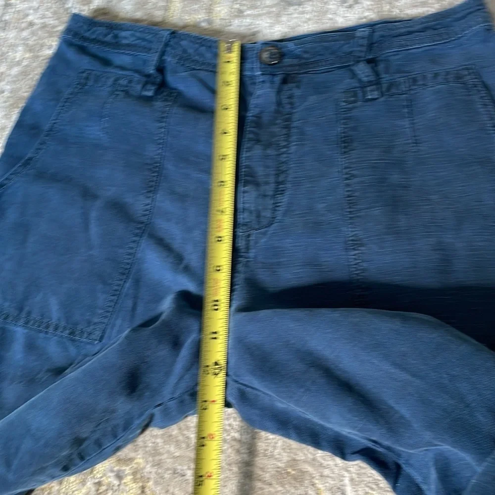 Anthropologie Audra Linen Blend Cropped Utility Pants in Blue Size 30 - Picture 6 of 8